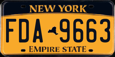 NY license plate FDA9663
