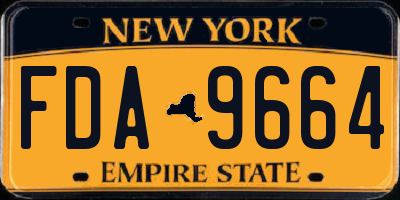 NY license plate FDA9664