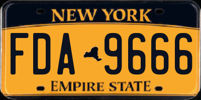 NY license plate FDA9666