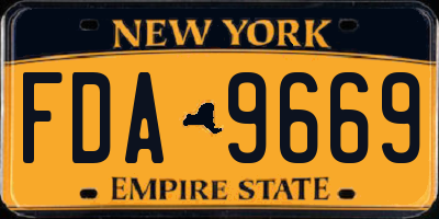 NY license plate FDA9669