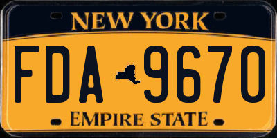 NY license plate FDA9670
