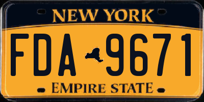 NY license plate FDA9671