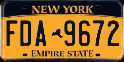 NY license plate FDA9672