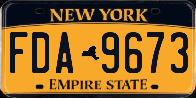 NY license plate FDA9673