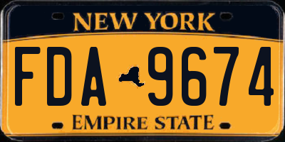 NY license plate FDA9674
