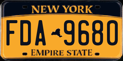 NY license plate FDA9680