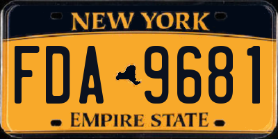 NY license plate FDA9681