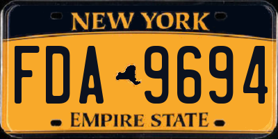 NY license plate FDA9694