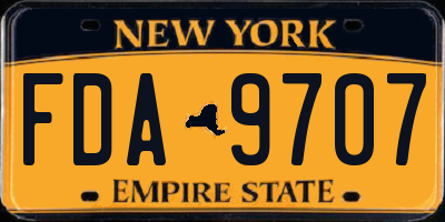 NY license plate FDA9707