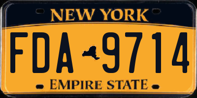 NY license plate FDA9714
