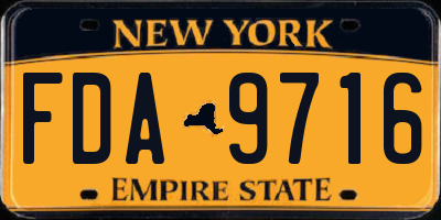 NY license plate FDA9716