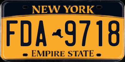 NY license plate FDA9718
