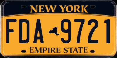 NY license plate FDA9721