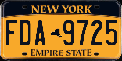 NY license plate FDA9725