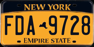 NY license plate FDA9728