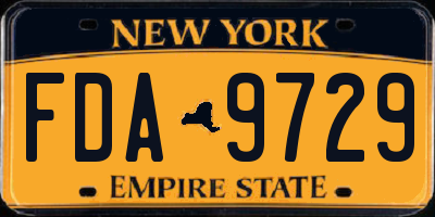 NY license plate FDA9729