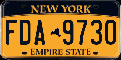 NY license plate FDA9730