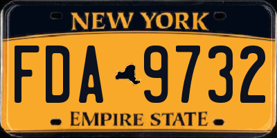 NY license plate FDA9732