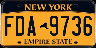 NY license plate FDA9736