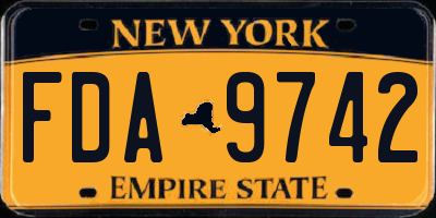 NY license plate FDA9742