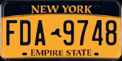 NY license plate FDA9748