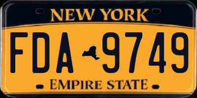 NY license plate FDA9749