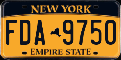 NY license plate FDA9750