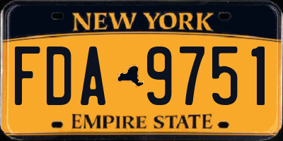 NY license plate FDA9751