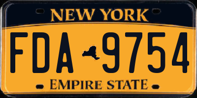 NY license plate FDA9754