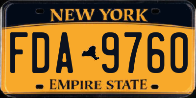 NY license plate FDA9760