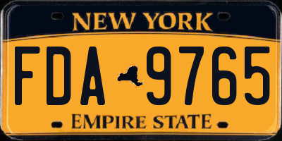 NY license plate FDA9765