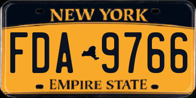 NY license plate FDA9766