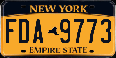 NY license plate FDA9773