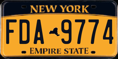 NY license plate FDA9774