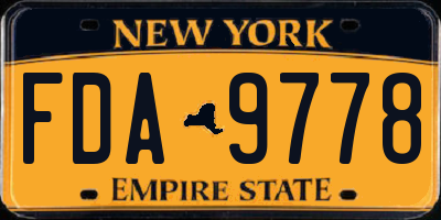 NY license plate FDA9778