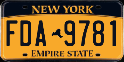 NY license plate FDA9781