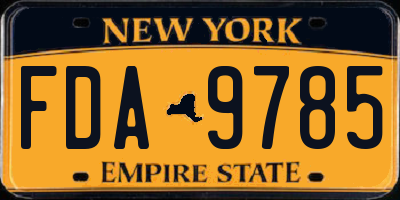 NY license plate FDA9785