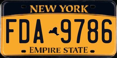 NY license plate FDA9786
