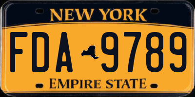NY license plate FDA9789