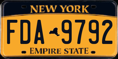 NY license plate FDA9792