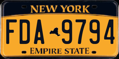 NY license plate FDA9794