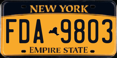 NY license plate FDA9803