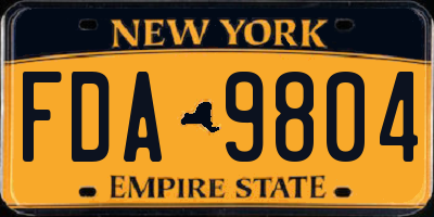 NY license plate FDA9804