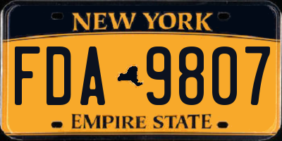NY license plate FDA9807