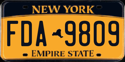 NY license plate FDA9809