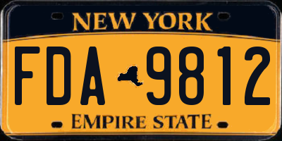NY license plate FDA9812