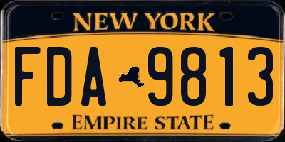 NY license plate FDA9813