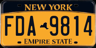 NY license plate FDA9814
