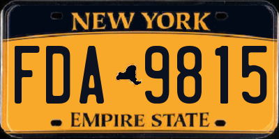 NY license plate FDA9815