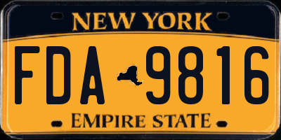 NY license plate FDA9816